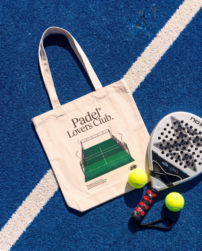 Tote bag padel Court Design vert, en situation – Padel Lovers Club