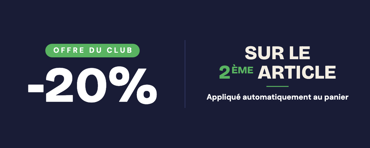 -20% sur le 2ème article, appliqué automatiquement au panier