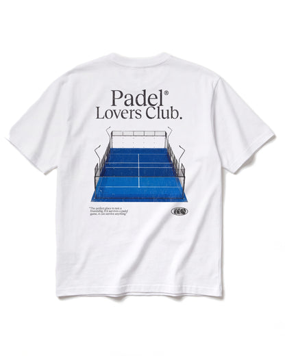 T-shirt padel Court Design bleu, vue de dos – Padel Lovers Club
