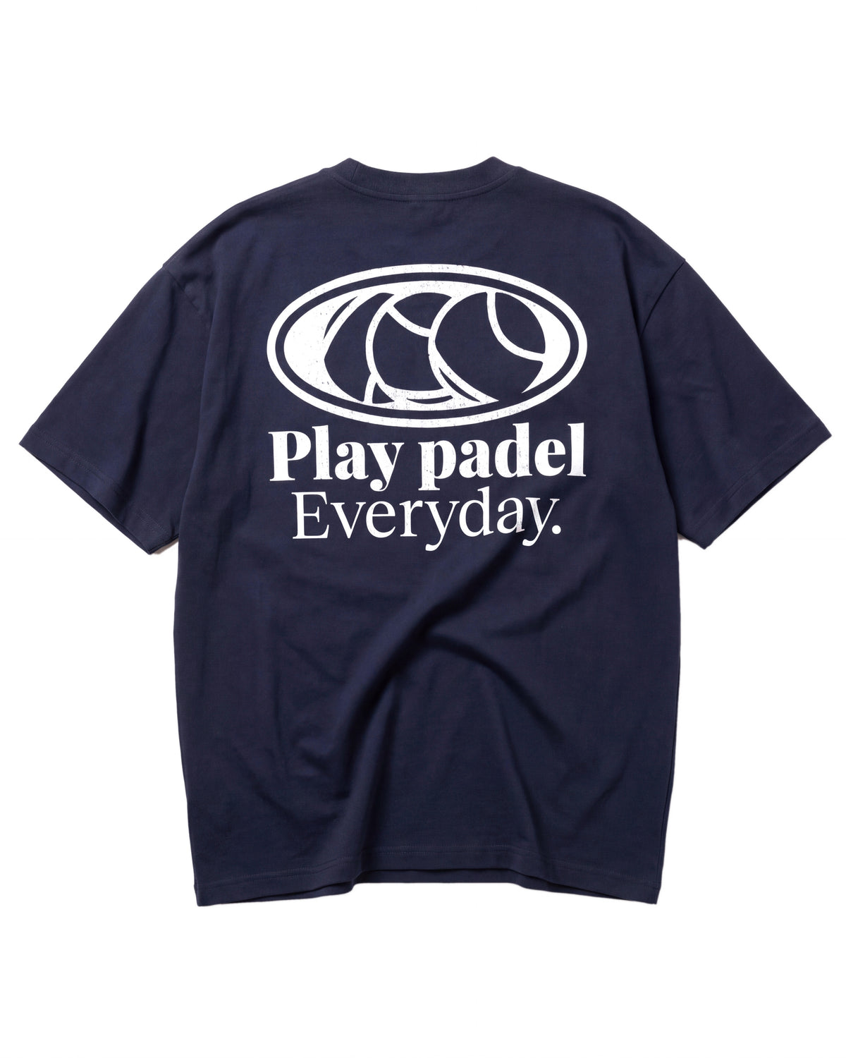 T-shirt padel Play Padel Everyday bleu marine, vue de dos – Padel Lovers Club
