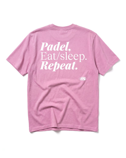 T-shirt padel Repeat rose, vue de dos – Padel Lovers Club