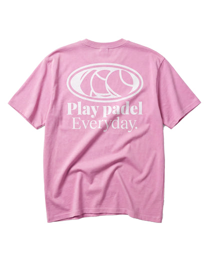 T-shirt padel Play Padel Everyday rose, vue de dos – Padel Lovers Club