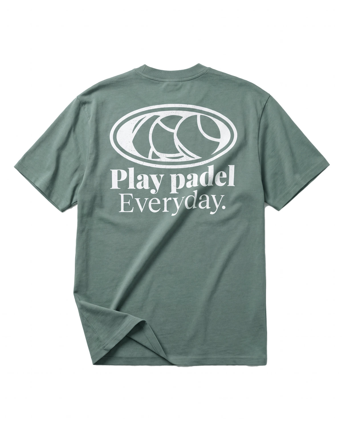 T-shirt padel Play Padel Everyday vert, vue de dos – Padel Lovers Club