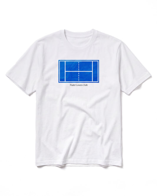 T-shirt padel Art blanc, vue de face – Padel Lovers Club
