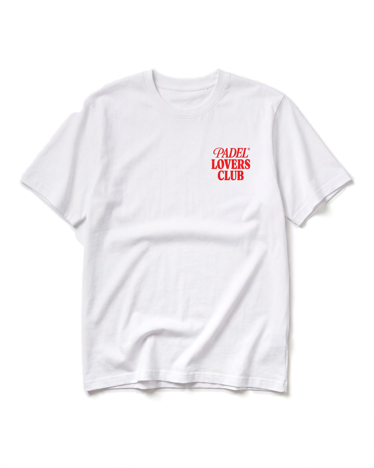 T-shirt padel Less Work. More Padel blanc, vue de face – Padel Lovers Club