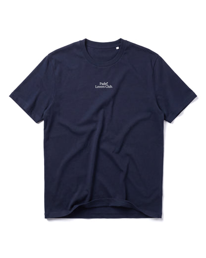T-shirt padel Repeat bleu marine, vue de face – Padel Lovers Club