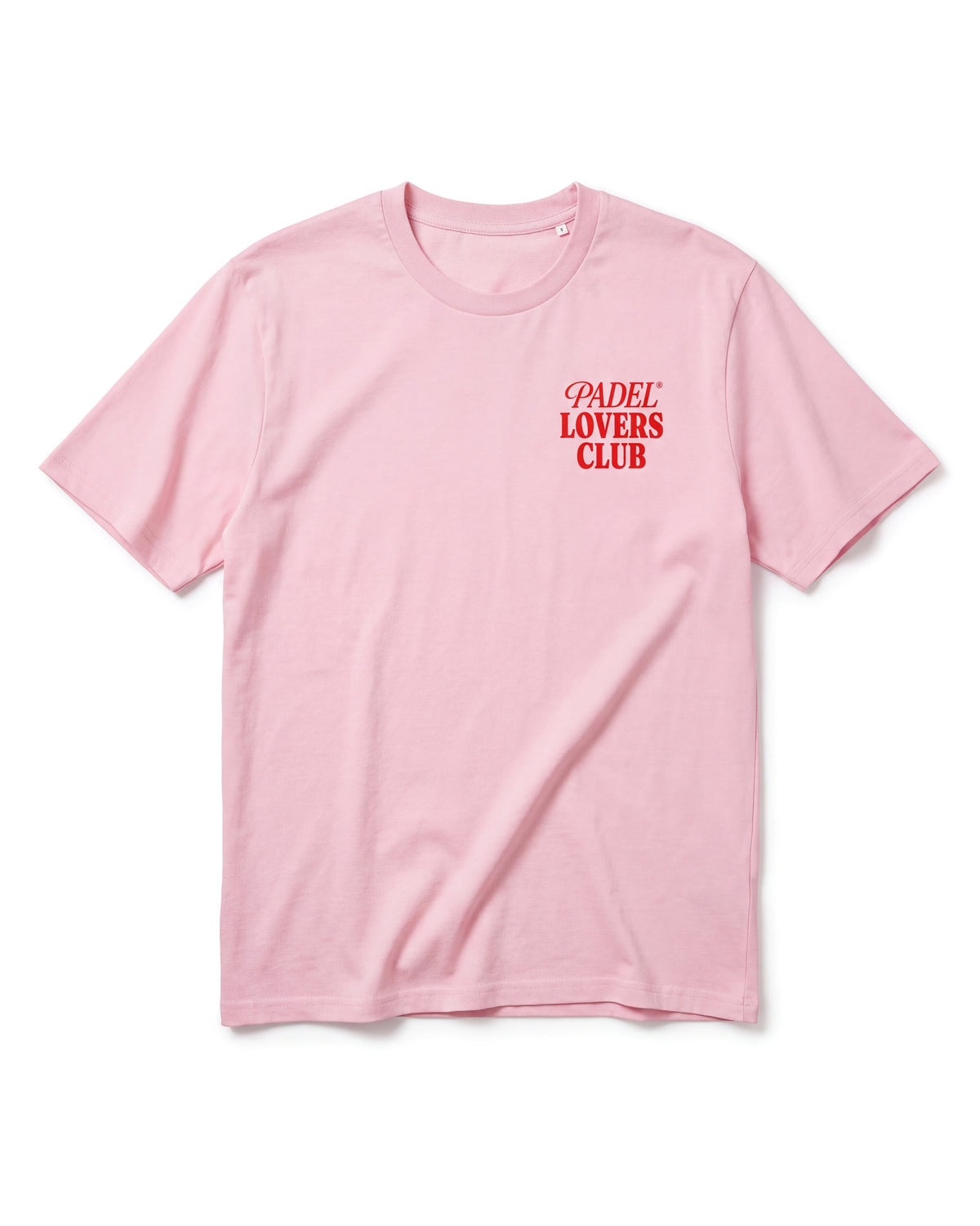 T-shirt padel Less Work. More Padel rose, vue de face – Padel Lovers Club