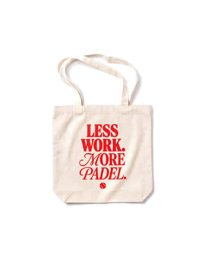 Tote bag padel Less Work. More Padel – Padel Lovers Club